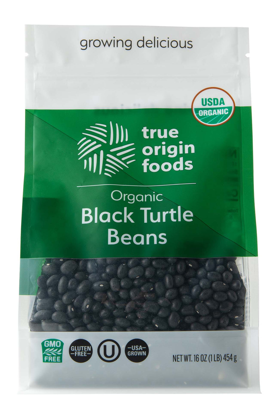 Organic Black Turtle Beans - 1 Pound Bag (6 - 1 Pound Bags)